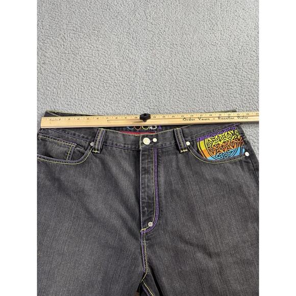 Vintage COOGI Jeans Mens Size 42x35 Embroidered Y2K Demon Wide Leg Baggy Pants - Picture 16 of 16